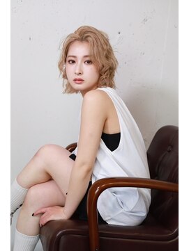 アディクト 東陽町西口(addict) 抜け感ナチュラルベージュ＿波巻き＿ミディアム［東陽町］