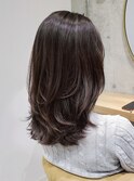 美髪シルエットレイヤーカット×黒髪時短レイヤーヘア