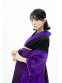 卒業式ストレートボブ外ハネスタイル