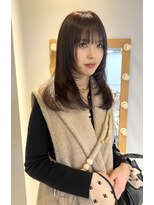 ブリーチなし!艶感暖色ベージュ小顔ルーズくびれミディ