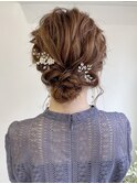 花田/結婚式ヘアセットお呼ばれヘアヘアアレンジ下北沢ボブ前髪