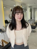 エンリッチヘア(enrich hair)&nbsp;ブリーチなし オリーブベージュ/バング レイヤーカット