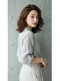 大人美人かきあげ前髪/無造作パーマ/デジタルパーマ