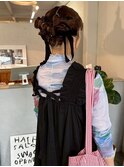ヘアセット編み込みブライダルヘア成人式ヘアセット