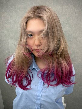 いろあそび 八王子 【グラデーションカラー】ミルクティーベージュ×ピンク