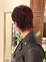 ビュートリアム265(BEAUTRIUM 265) メンズヘア ブリーチカラー 赤髪 メンズミディアム