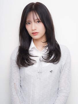 セプト 天神大名(SEPT.) ラベンダーグレージュ レイヤーカット ストレート ロング