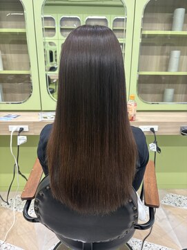 イオエ 西梅田(ioe) ブリーチなしカラー／髪質改善/ミルクティーベージュ/顔へア