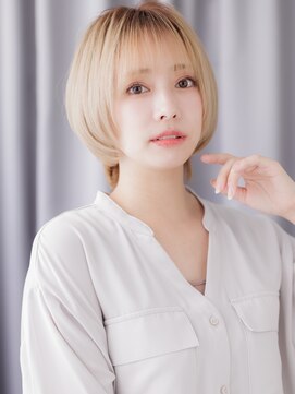 カバーヘア ブリス 志木南口駅前店(COVER HAIR bliss) 透明感ハイトーンカラー金髪ブロンドマッシュボブZ志木20代30代