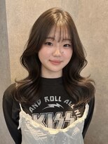 コト 福井大和田店(coto)&nbsp;レイヤーワンカラー顔周り韓国風艶髪髪質改善くびれ巻き艶カラー
