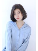ローライトアッシュブラウン大人かわいいスリークボブ大人ボブ