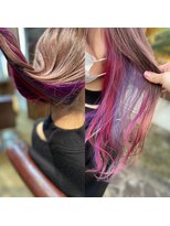 アローズ 荒尾店(arose) 【ミックスインナーカラー】ユニコーンハイトーンロングヘア