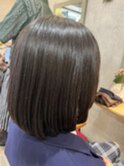 髪質改善/ボブウルフ/ココアベージュ/黒髪/グレージュカラー