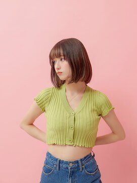 ラフィスヘアーロン 立川店(La fith hair rond) 【La fith】切りっぱなしボブ×チョコレートブラウン