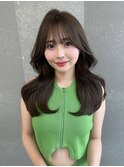 大人可愛いガーリーチョコレートアッシュ韓国ハイレイヤーカット