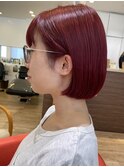大人可愛い20代30代丸みボブチェリーブロッサムピンク
