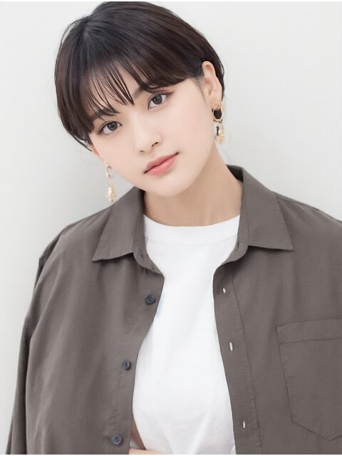 20代30代大人美人小顔ブリーチなし韓国ヘアアッシュブラック