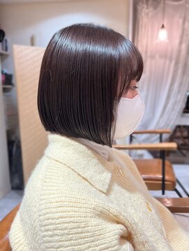 ラボヌールヘアーリアン 川越店(La Bonheur hair Lien) ぱつっとボブ/切りっぱなしボブ/ミニボブ
