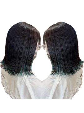 ニフティー(NIFTY) インナーカラー×グリーン