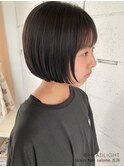 キッズカット＃可愛いボブ切りっぱなしミニボブチェリーブラウン