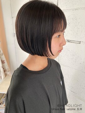 ソーエン バイ ヘッドライト 釧路店(soen by HEADLIGHT) キッズカット#可愛いボブ切りっぱなしミニボブ黒髪小顔ココア