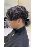 波巻きスパイラルパーマシャドウパーマセンターパート