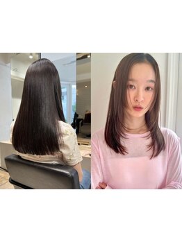 《ナチュラルな仕上がりの縮毛矯正》ツヤ感&まとまり◎垢抜けへアが手に入る、自然な仕上がりの縮毛矯正♪