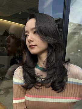 キーチェ 梅田中崎町(keych) レイヤーカット/透明感カラー/ミディアム/大阪梅田/中崎町