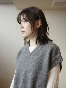 ネロ ヘアサロン ネイビー 渋谷(NERO HAIRSALON NAVY) 【赤津美奈】ミディアムレイヤー オリーブベージュ