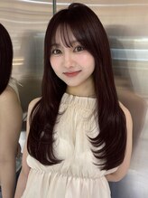 ルームバイシー 新宿(Loom. by Sea)&nbsp;＊ブリーチなしダブルカラー×ワインレッド【新宿/韓国ヘア】
