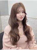 前髪カット/ヘアセット/レイヤーカット/韓国ヘア/透明感カラー