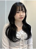 ブラック暗染めカラー×韓国くびれ巻きヘアセット【八王子】