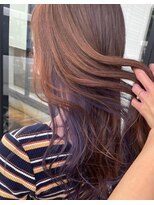 アース いわき店(HAIR&MAKE EARTH)&nbsp;ピンクブラウン×ラベンダーインナーカラー