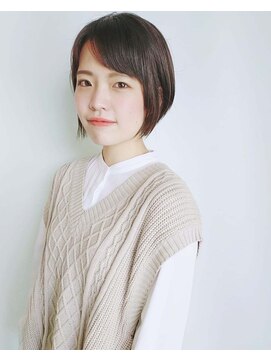 モリオフロムロンドン 原宿本店(morio from London) 【morio原宿】丸みショートボブ　前髪あり