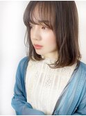 大人可愛いワンカールロブスタイル/マロンベージュ