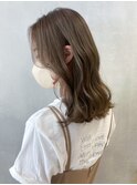 オリーブベージュ_グレージュカラーボブウルフ_ba400661