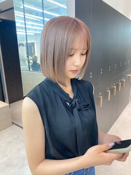 ロンドクロエ 横浜(Lond Chloe) 透明感無造作ボブ+ブリーチなし地毛風グレージュ/前髪[横浜]