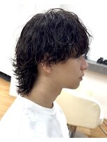 ビカム 名駅(become)&nbsp;【メンズ波巻きクビれウルフ】絶壁解消カットパーマ名古屋名駅栄