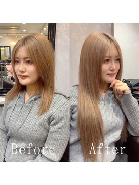 あるじゃんすー 神戸三宮店 ミルクティーベージュ#シールエクステ#フェミニンロング#神戸