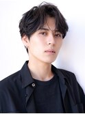 束感モテるツーブロックセンターパートニュアンスパーマ