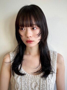 ノイカーム(noi Calm) 顔周りレイヤーカットグレージュカラーくびれボブベージュカラー