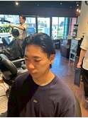 七三分け×オールバックフェードスタイル