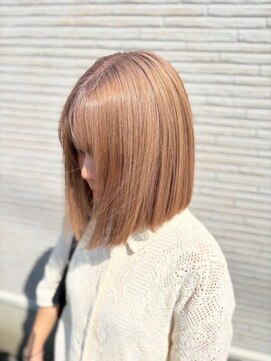 美容室 フォーリア Foglia 【Foglia坪来】ボブ×ケアブリーチ×ミルクティーベージュ