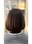  髪質改カラーで手触り抜群のナチュラルボブ