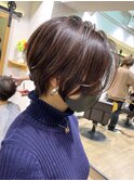 クールショート、耳かけショート、抜け感、ショコラベージュ