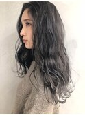 アッシュブラウン_毛先パーマことりベージュウォーターフォール