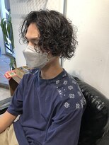 グッドプレイスアンドシング(Good Place&thing)&nbsp;メンズ刈り上げロン毛スパイラルパーマスキンフェードメンズボブ