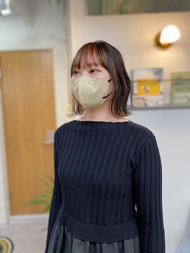 アンドチル 渋谷(AND CHILL) インナーカラー/フェイスフレーミング/波巻きボブ　渋谷