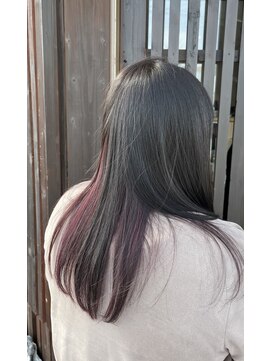 ヘアー ファルル(HAIR FaLuLu) ストレートレイヤー／インナーモーヴレッド