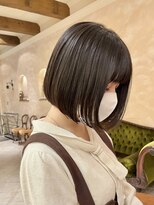 ミニボブ 顎下ボブ 黒髪ボブ地毛風カラー 暗髪ボブ 切りっぱなし